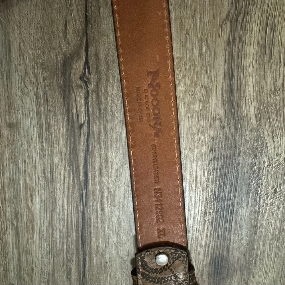 Nocona Belt co. Brown Leather Belt with Silver Buckle size - XL